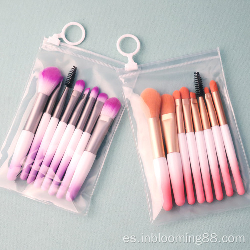 Maquillaje del sistema de cepillo sintético de encargo 8Pcs con el bolso